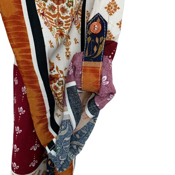 Tru Self Shirt Blouse Top Mixed Patterns Button Front Women’s L - Picture 6 of 9